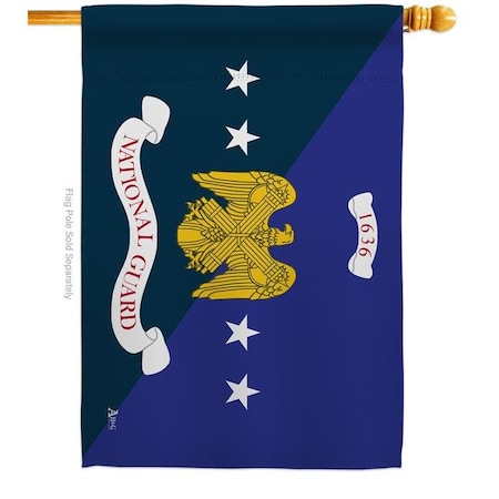 Americana Home & Garden H140906-BO 28 X 40 In. National Guard Bureau House Flag With Armed Forces Double-Sided Decorative Vertical Decoration Banner G